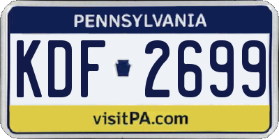 PA license plate KDF2699