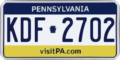 PA license plate KDF2702