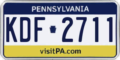 PA license plate KDF2711
