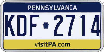 PA license plate KDF2714