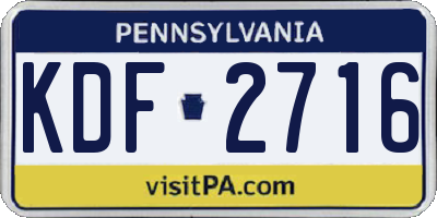 PA license plate KDF2716