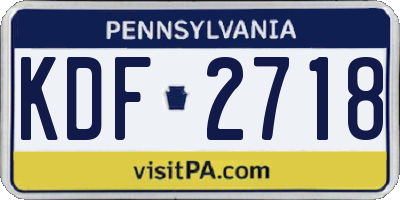 PA license plate KDF2718