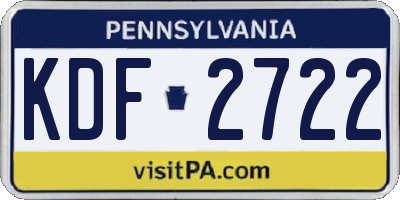 PA license plate KDF2722