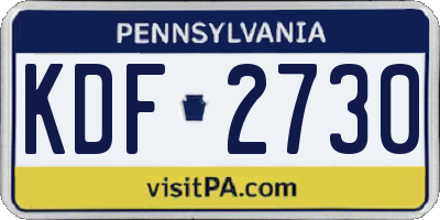 PA license plate KDF2730