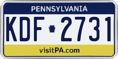 PA license plate KDF2731