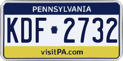 PA license plate KDF2732