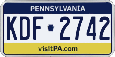 PA license plate KDF2742