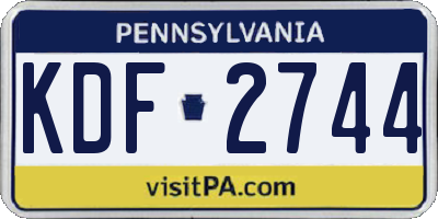 PA license plate KDF2744