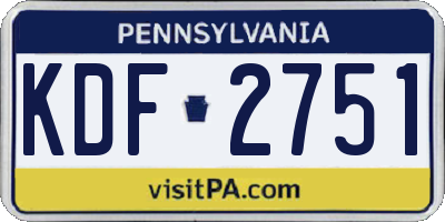 PA license plate KDF2751