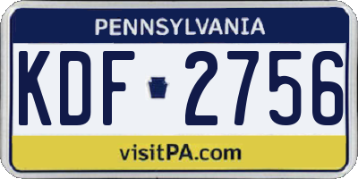 PA license plate KDF2756