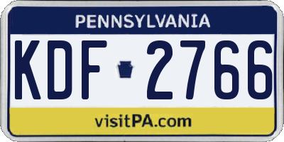 PA license plate KDF2766
