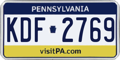 PA license plate KDF2769