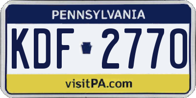 PA license plate KDF2770