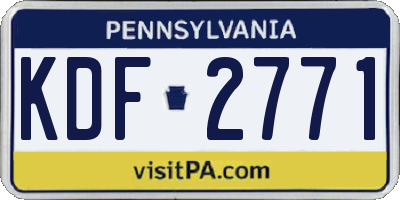PA license plate KDF2771