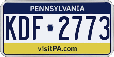 PA license plate KDF2773