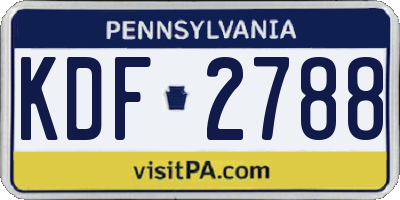 PA license plate KDF2788