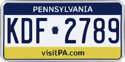 PA license plate KDF2789