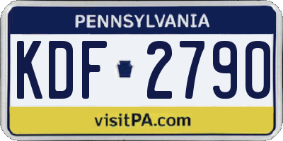 PA license plate KDF2790