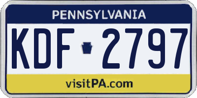 PA license plate KDF2797