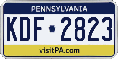 PA license plate KDF2823