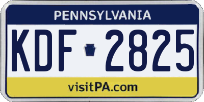 PA license plate KDF2825