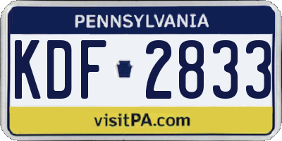 PA license plate KDF2833