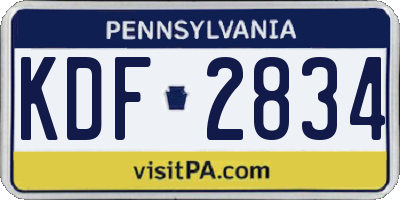 PA license plate KDF2834