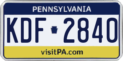 PA license plate KDF2840