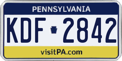 PA license plate KDF2842