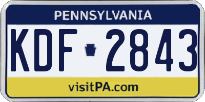 PA license plate KDF2843