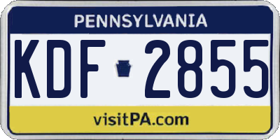 PA license plate KDF2855