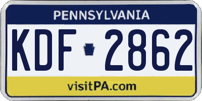 PA license plate KDF2862