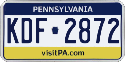 PA license plate KDF2872