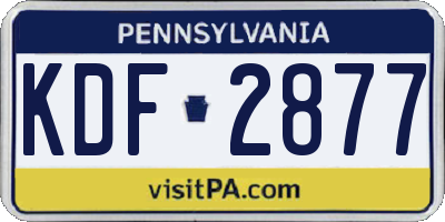 PA license plate KDF2877