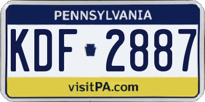 PA license plate KDF2887