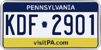 PA license plate KDF2901