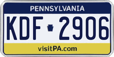 PA license plate KDF2906