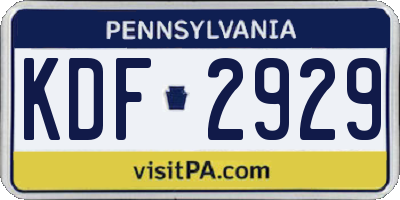 PA license plate KDF2929