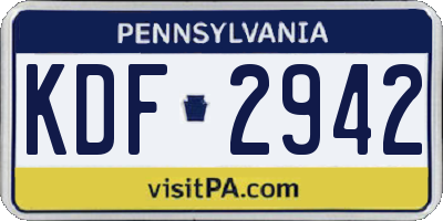 PA license plate KDF2942