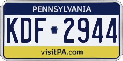 PA license plate KDF2944