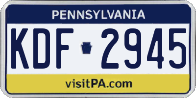 PA license plate KDF2945