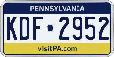 PA license plate KDF2952