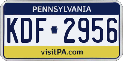 PA license plate KDF2956
