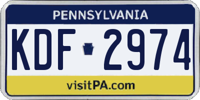 PA license plate KDF2974
