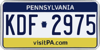 PA license plate KDF2975