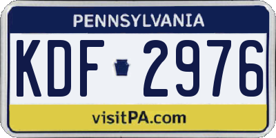 PA license plate KDF2976