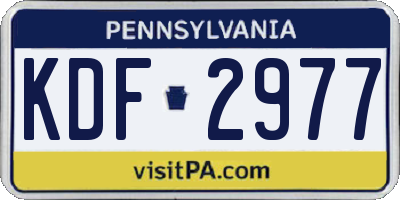 PA license plate KDF2977