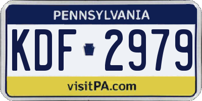 PA license plate KDF2979