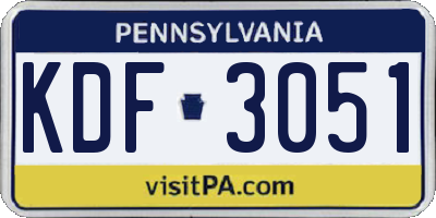 PA license plate KDF3051