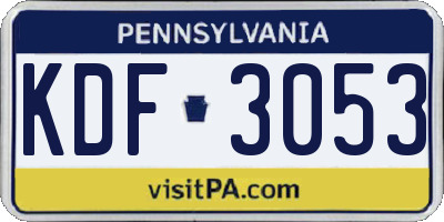 PA license plate KDF3053